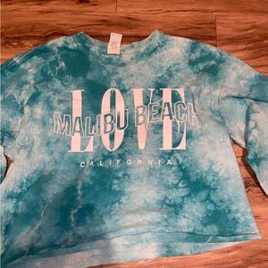 Love Malibu Beach Crop Top Long Sleeve